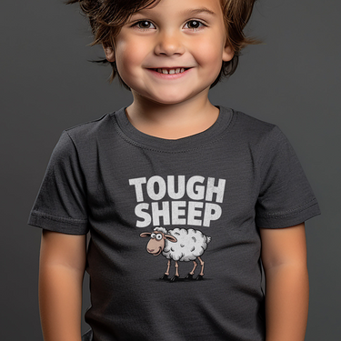 Funny Tough Sheep - Dark Heather Grey